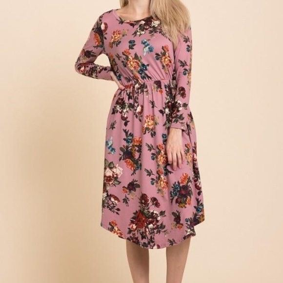 Reborn Dresses & Skirts - Mauve Floral Dress (clearance final price)